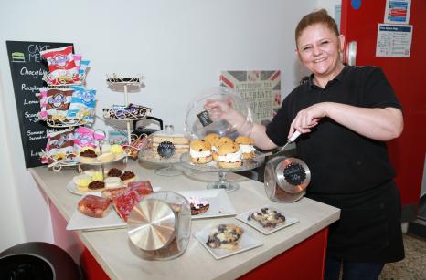 Cakes and pastries from the cafe