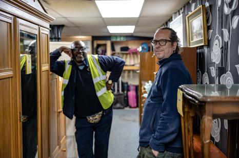 Team members having a chat